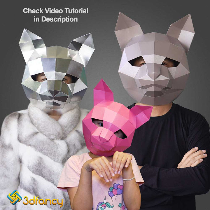 Free Cat Mask Papercraft PDF, SVG Template – 3dfancy free-cat-mask-papercraft-pdf-svg-template-3dfancy