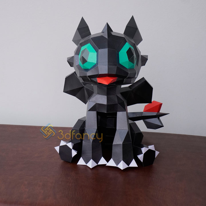 Toothless Dragon Papercraft PDF, SVG Template – 3dfancy