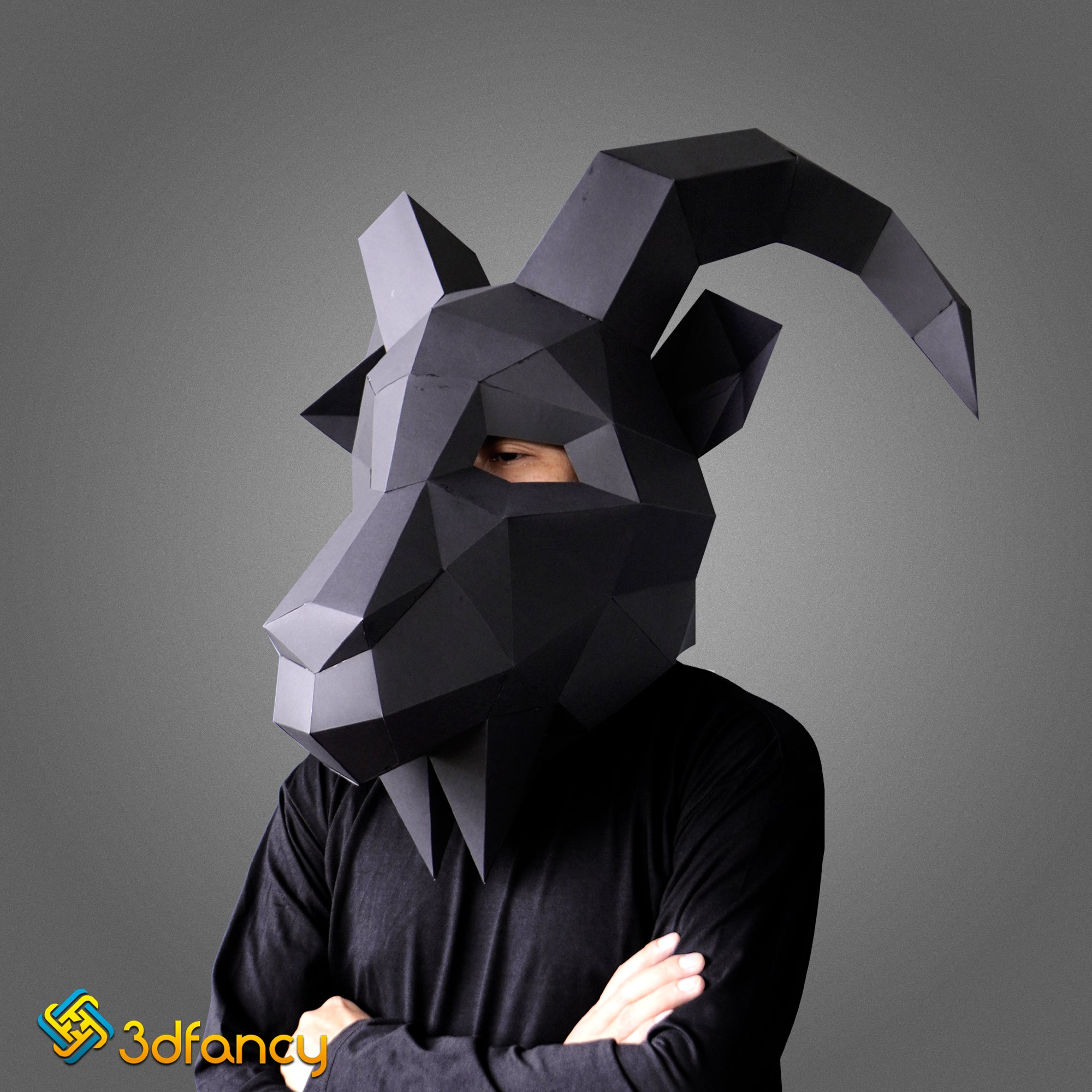 Goat Mask Papercraft PDF, SVG Template