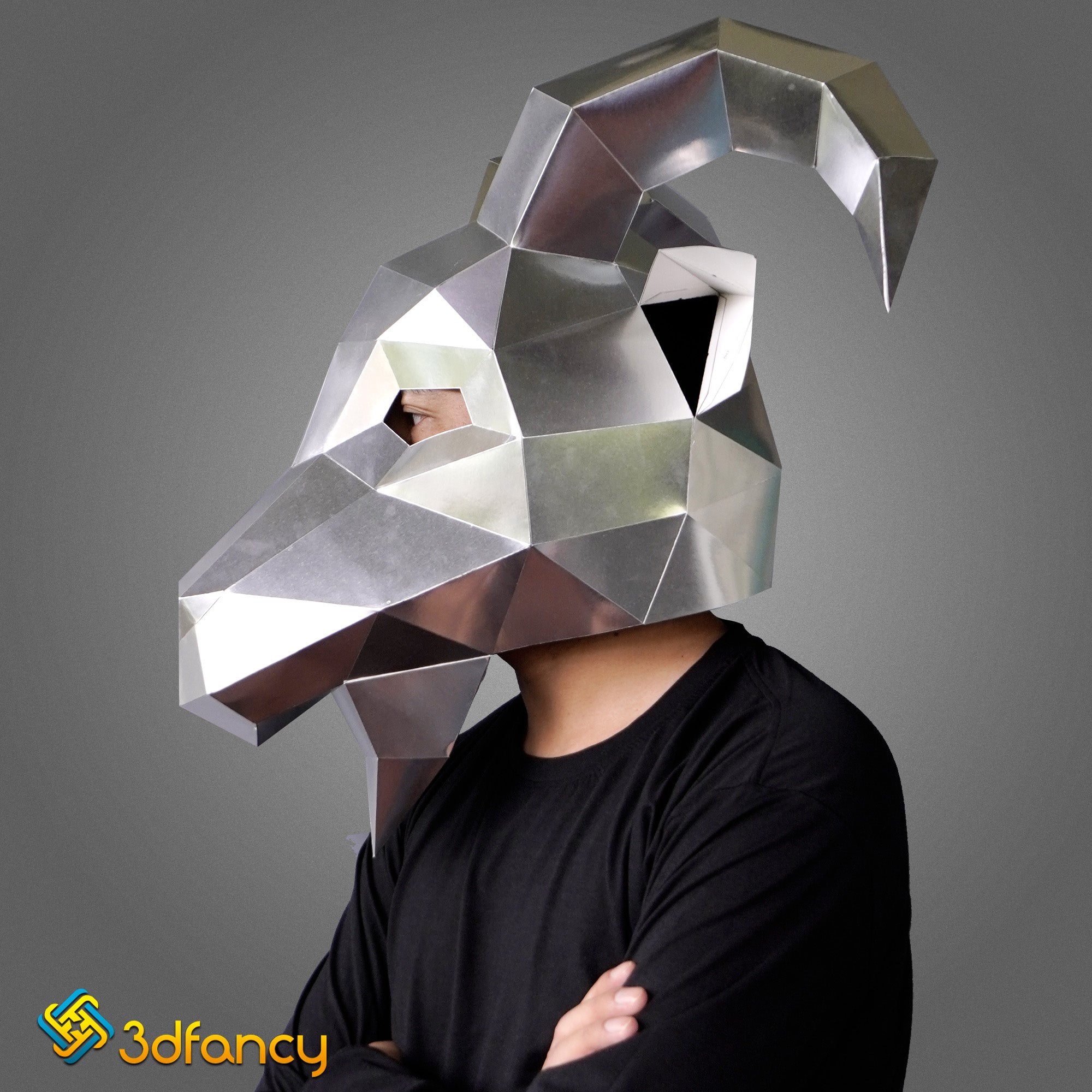Goat Mask Papercraft PDF, SVG Template