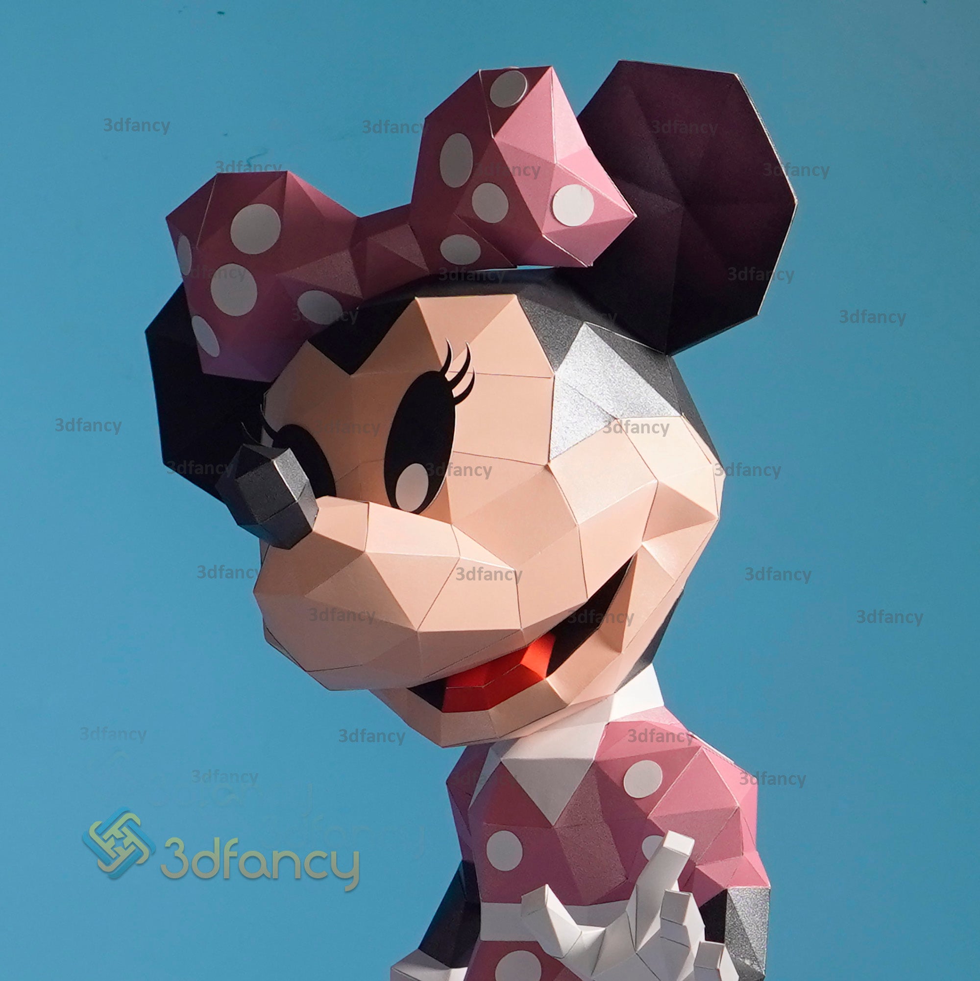 Mickey Mouse Papercraft Minnie Mouse PDF SVG Template