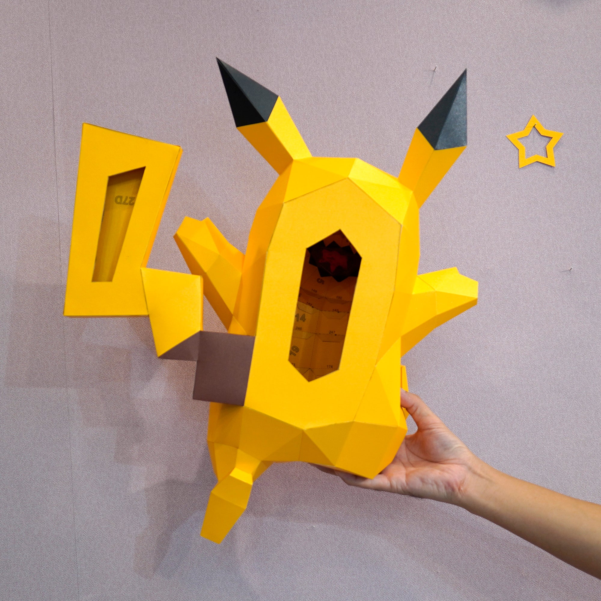 3D Pikachu Wall Hanging Papercraft PDF, SVG Template Compatible with Cricut, Cameo 4, Scanncut