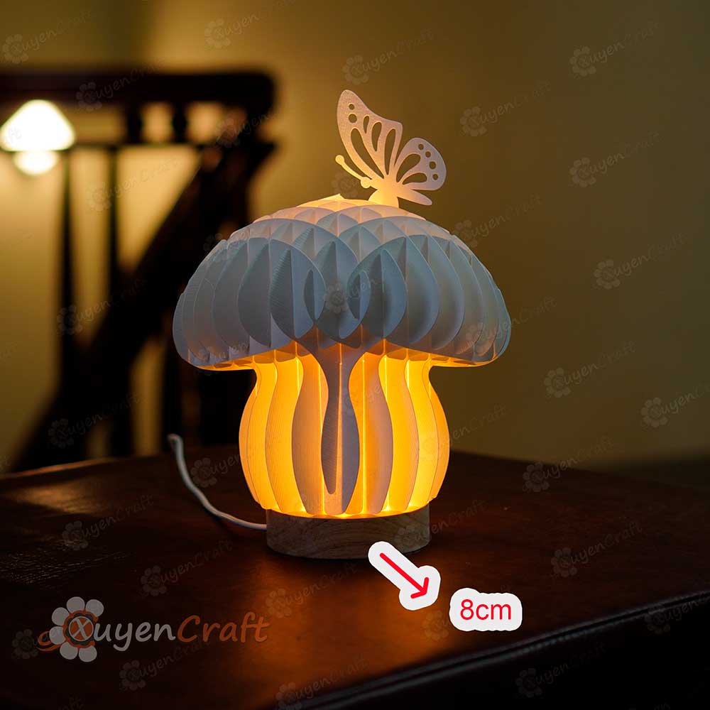 3D Pop Up SVG Template creating Rabbit Mushroom House Pop Up Cards, 3D Papercut Light, Bunny Easter Egg Cricut Files