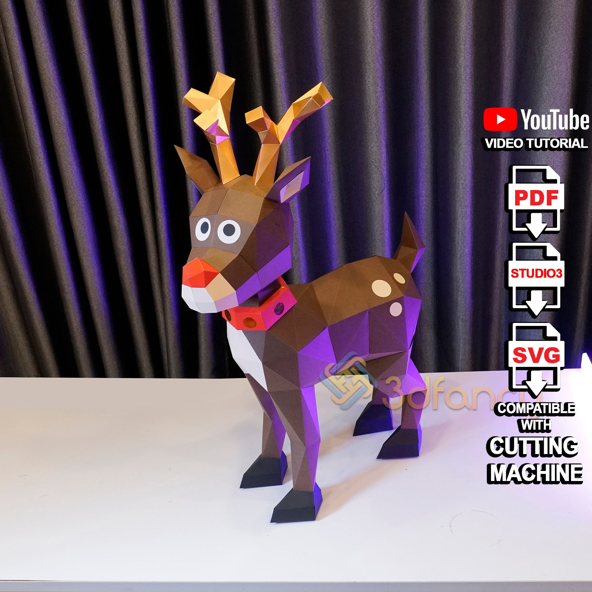 Reindeer low poly model