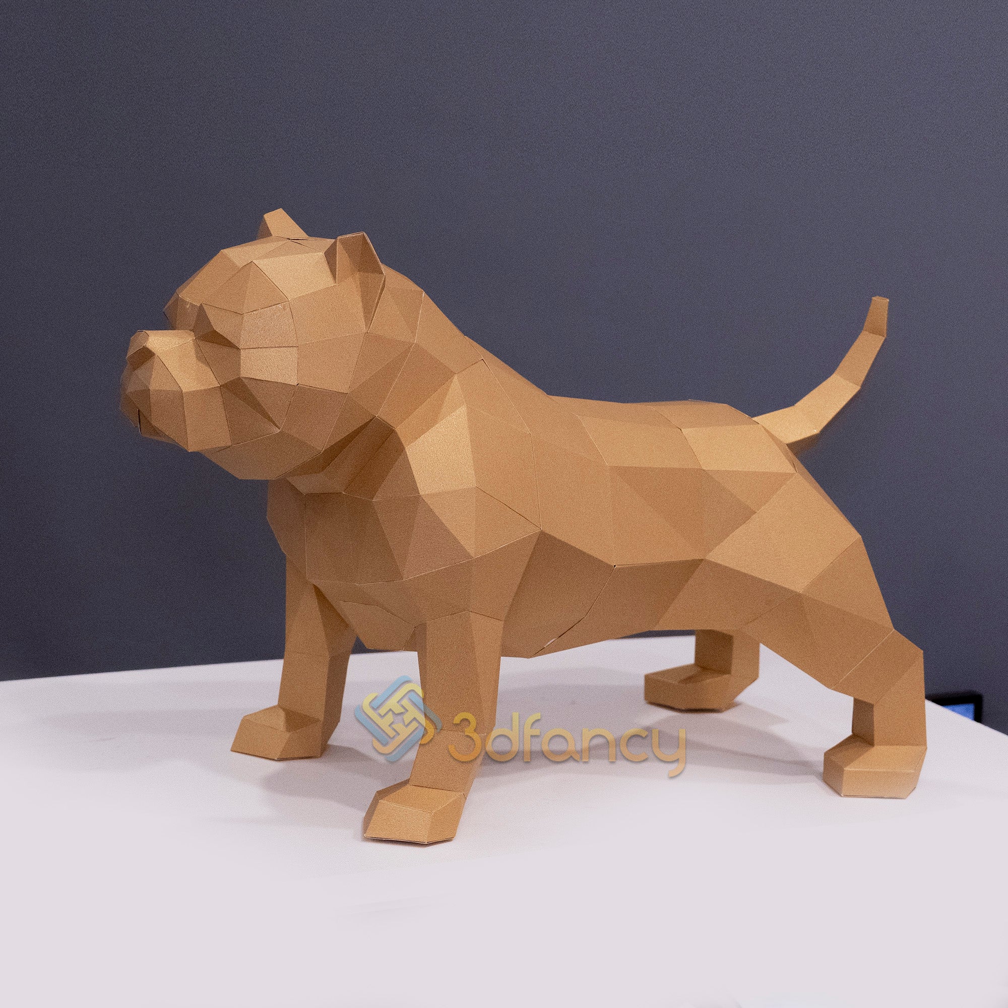 DIY American Bully Dog Papercraft PDF SVG Studio Template Compatible with Cricut, Cameo 4, Scanncut