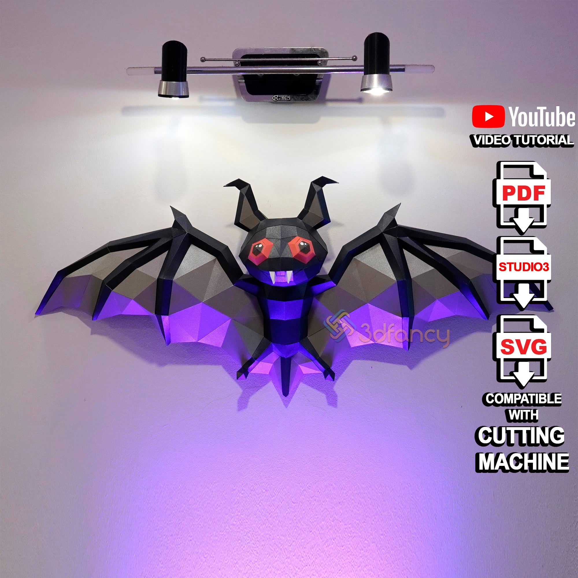 Bat Papercraft PDF, SVG Template