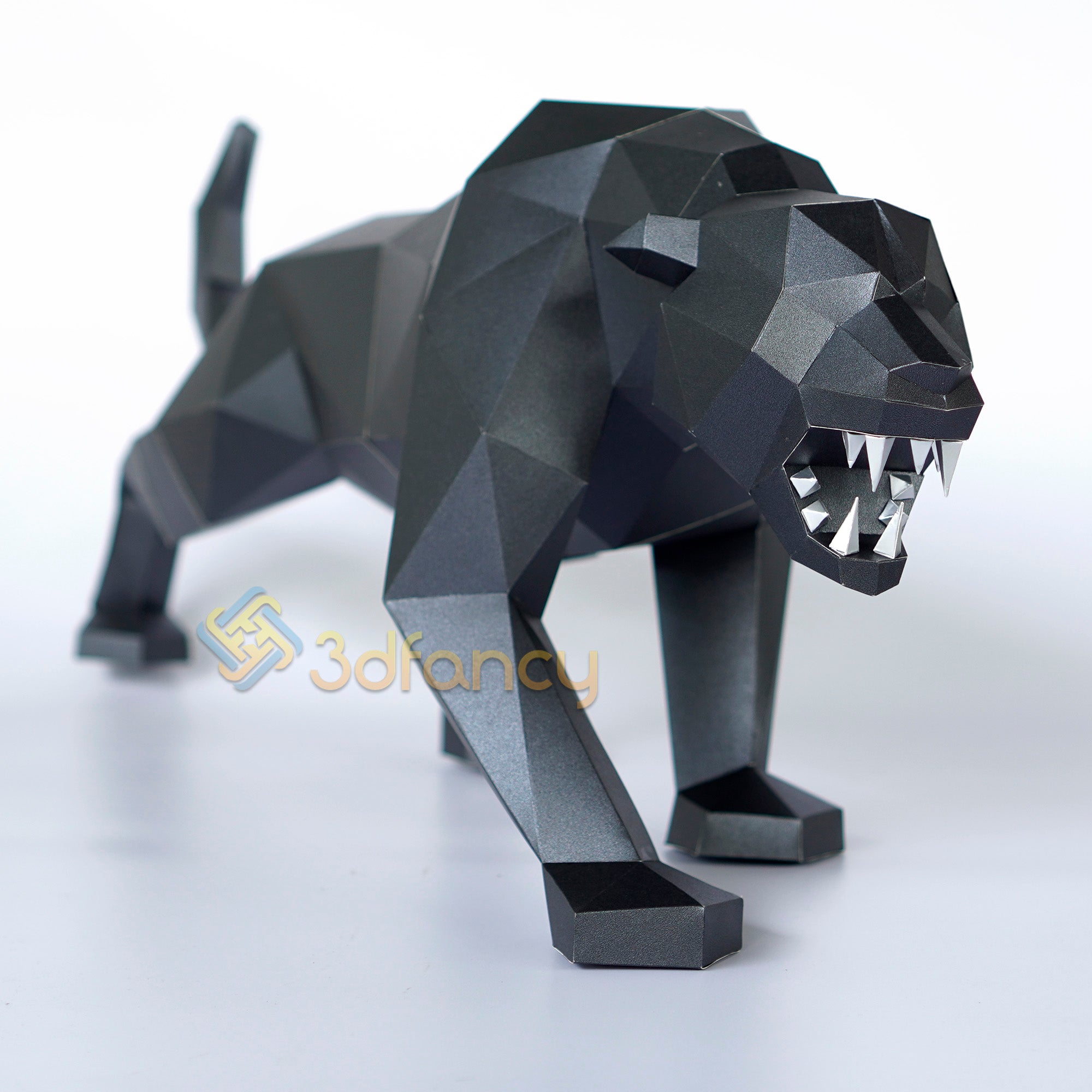 Black Panther Paper Craft Low Poly Animals Model - PDF, SVG Template Compatible with Cricut, Cameo 4, Scanncut