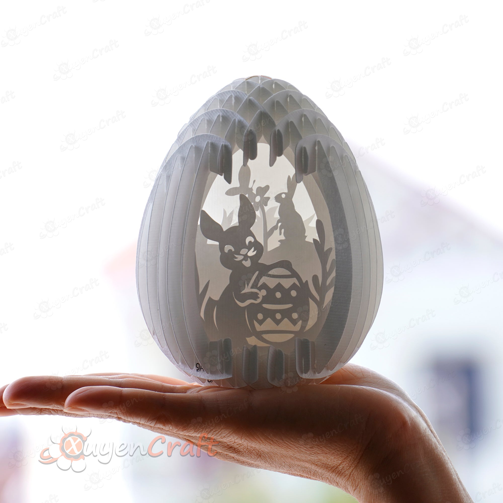 Small Easter Bunny Eggs Pop Up SVGTemplate for Cricut Joy