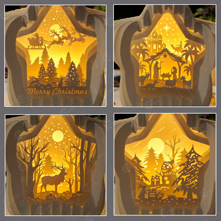 Paper Cut Lamp For Christmas
