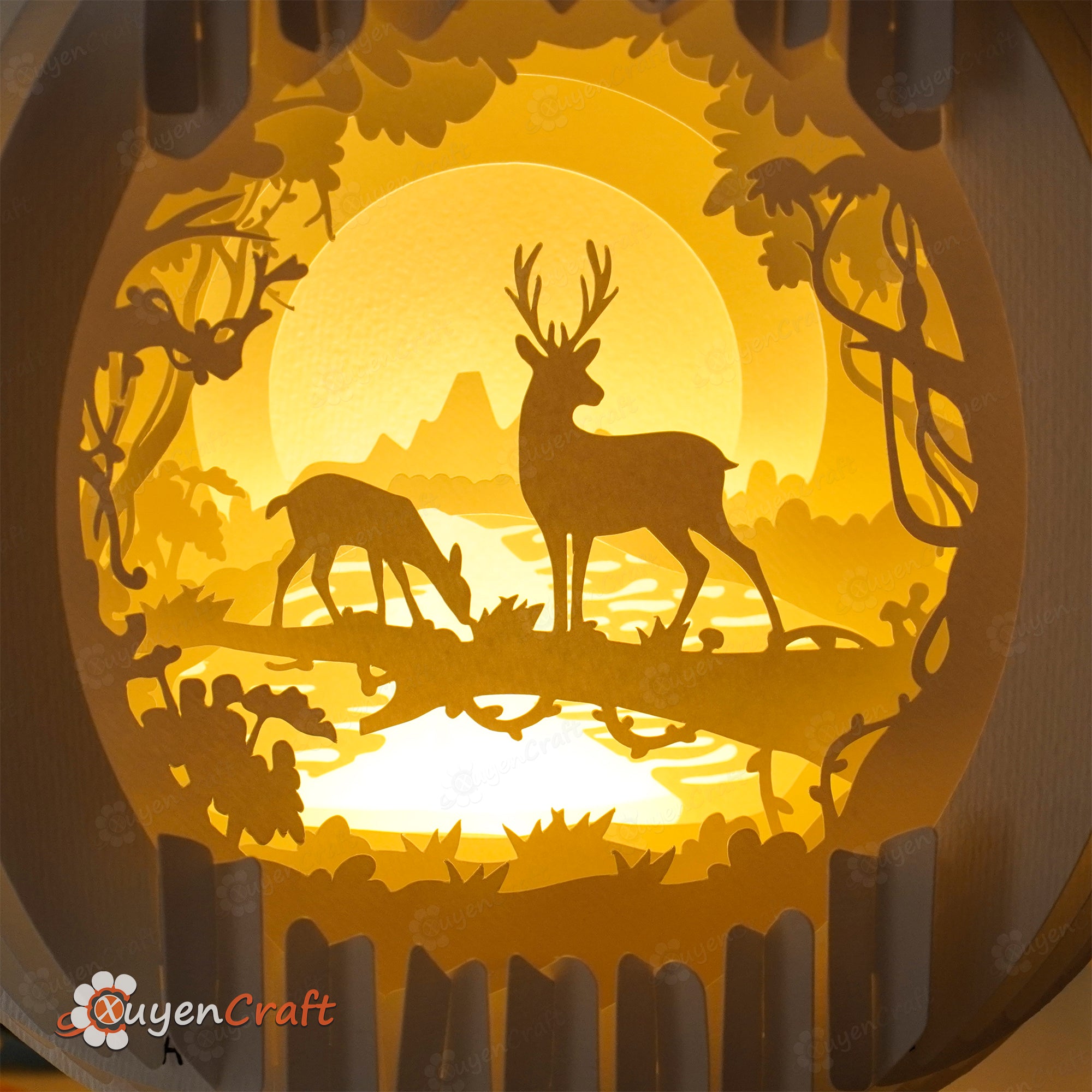 SVG, Studio Template Deer Sphere Pop up