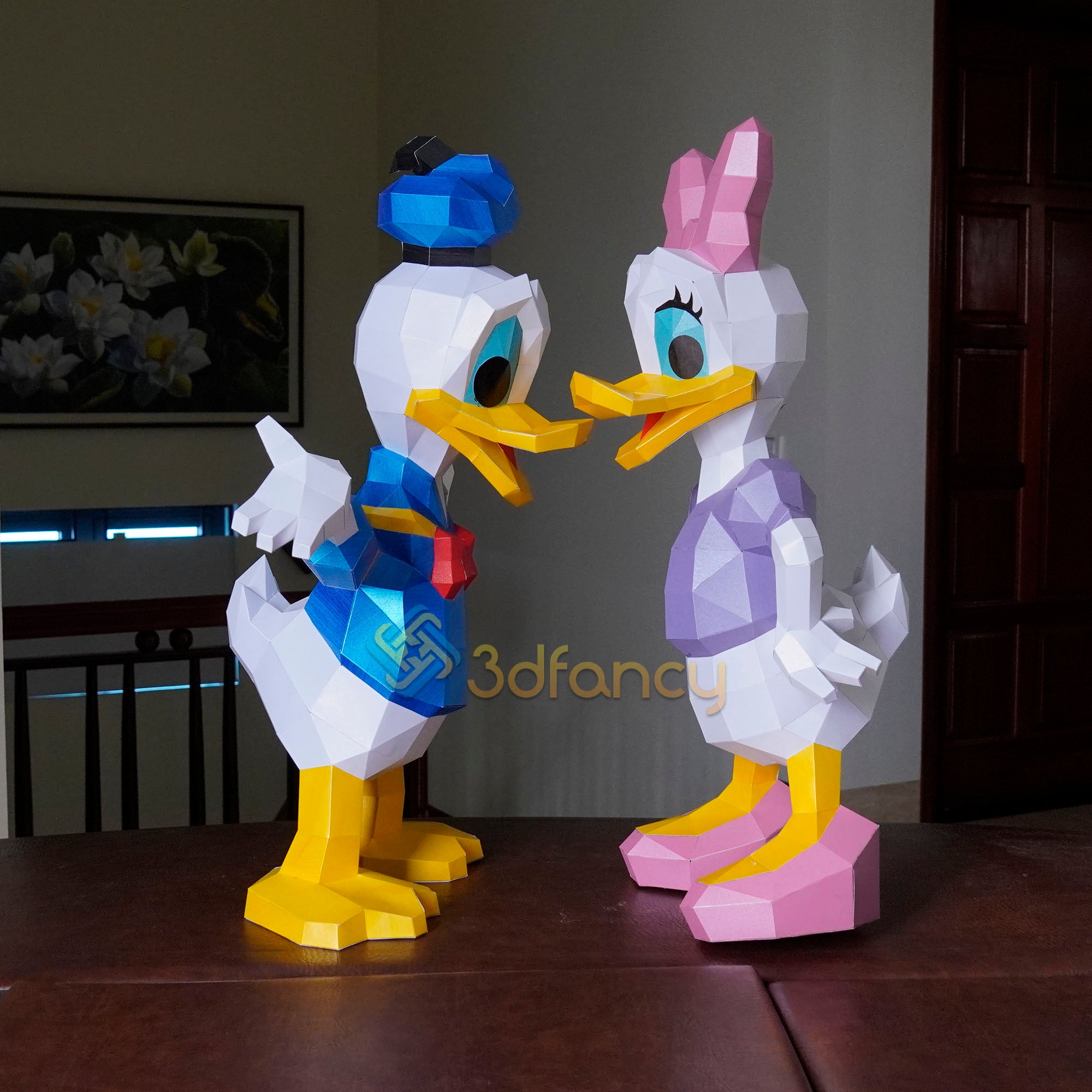 Donald Duck & Daisy Duck PaperCraft PDF Printers, SVG Template for Cricut, Cameo4