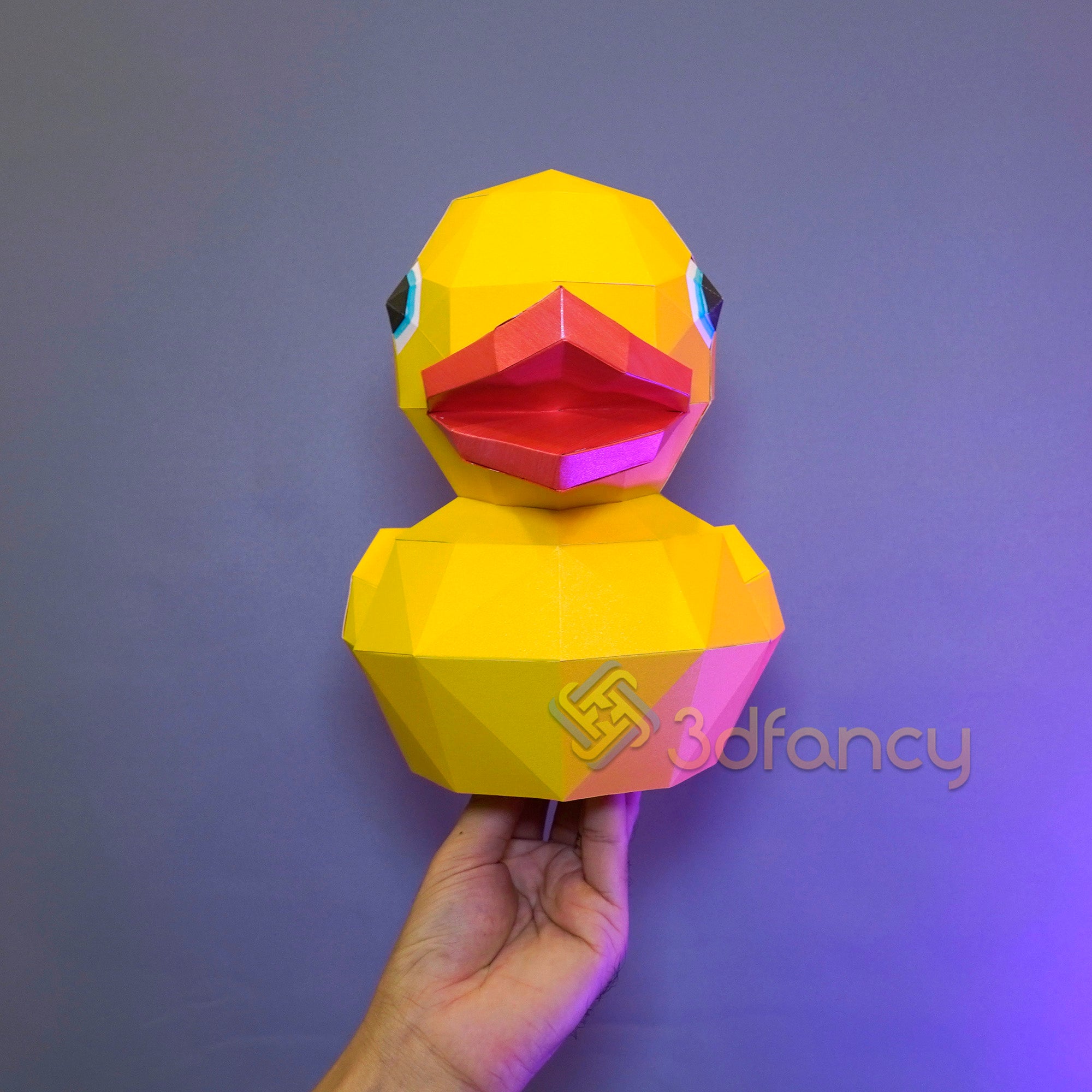 Duck Paper Craft Low Poly Animals Model - PDF SVG Template Compatible with Cricut, Cameo 4, Scanncut