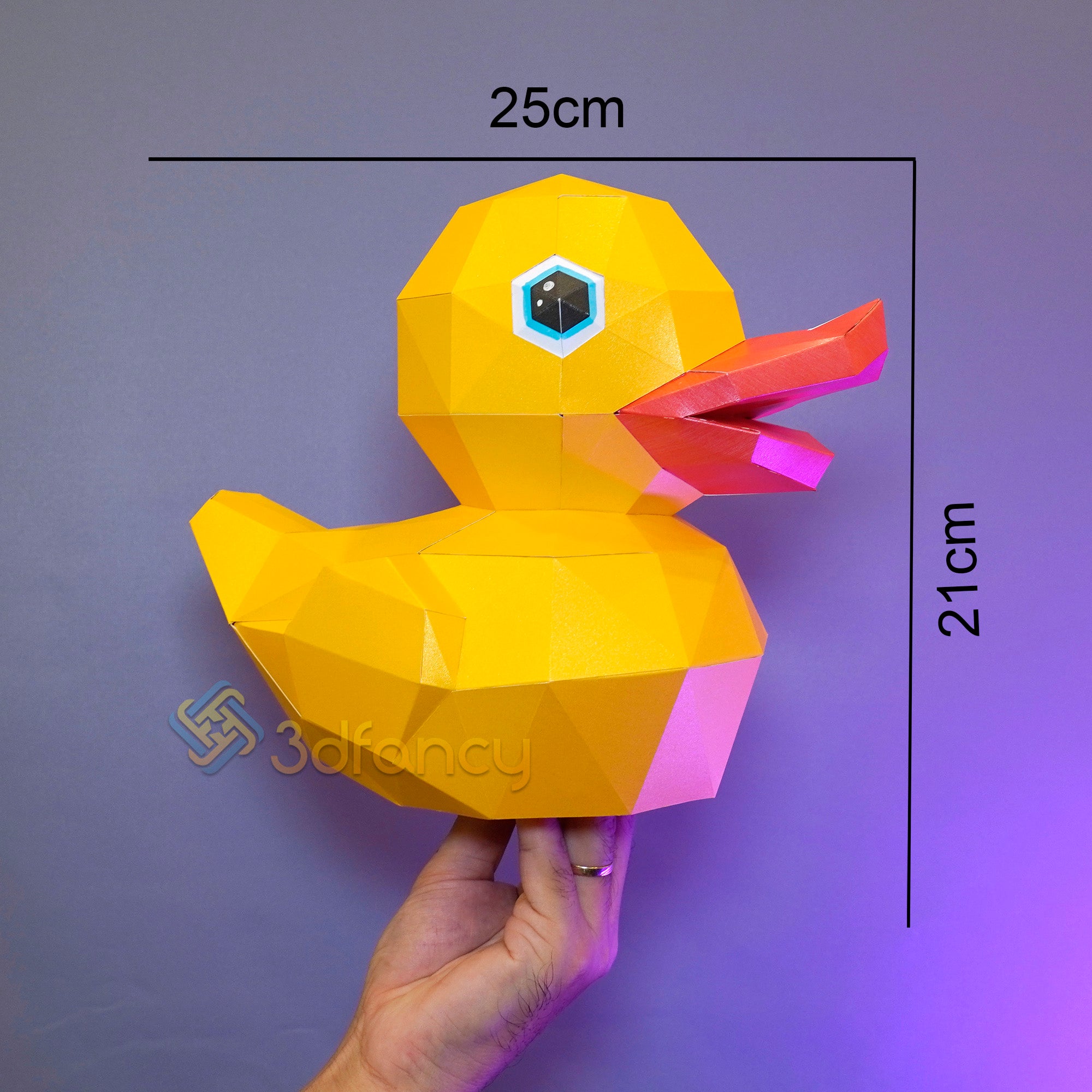 Duck Paper Craft Low Poly Animals Model - PDF SVG Template Compatible with Cricut, Cameo 4, Scanncut