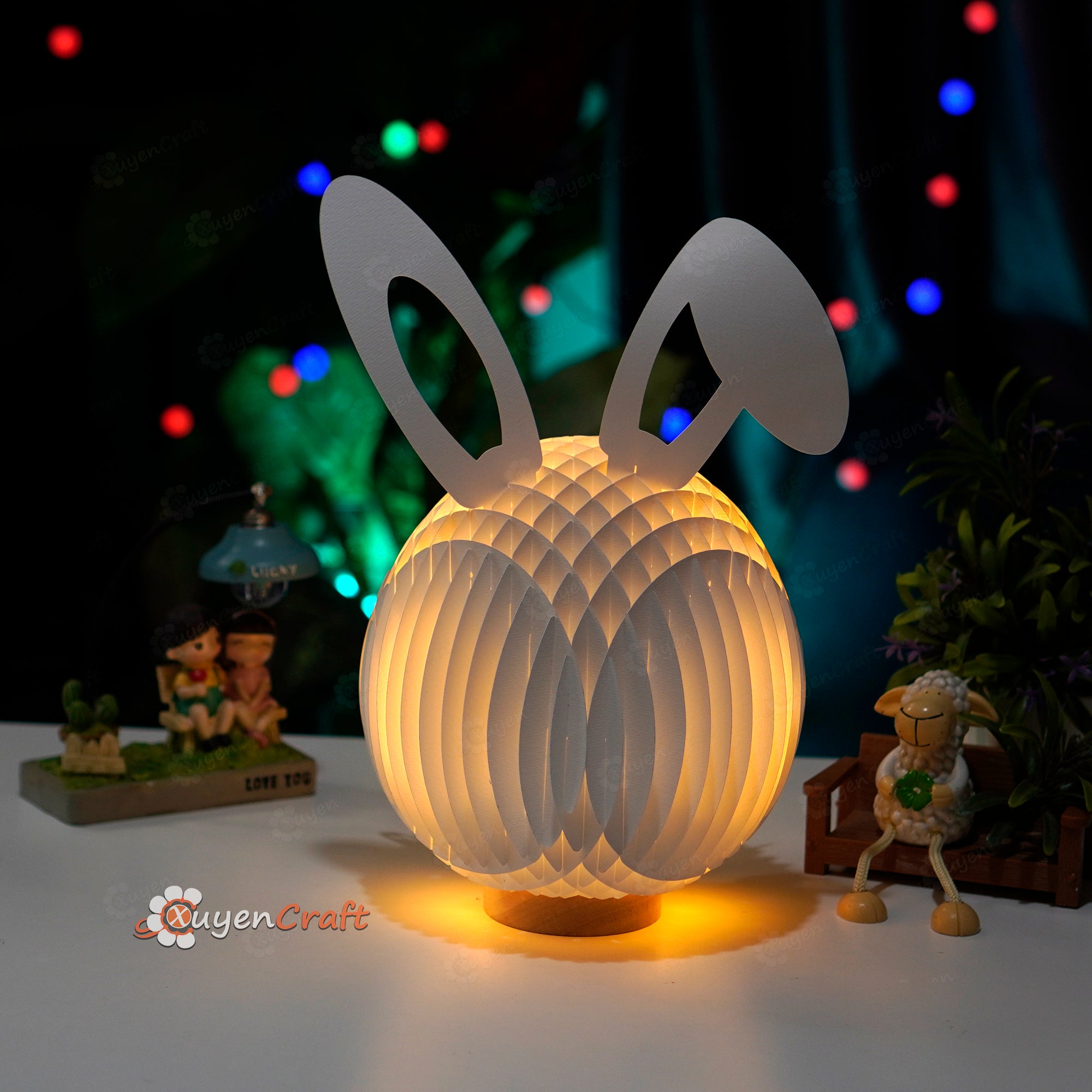 Fairy Moon Easter Bunny Pop Up Card PDF, SVG, Studio Template