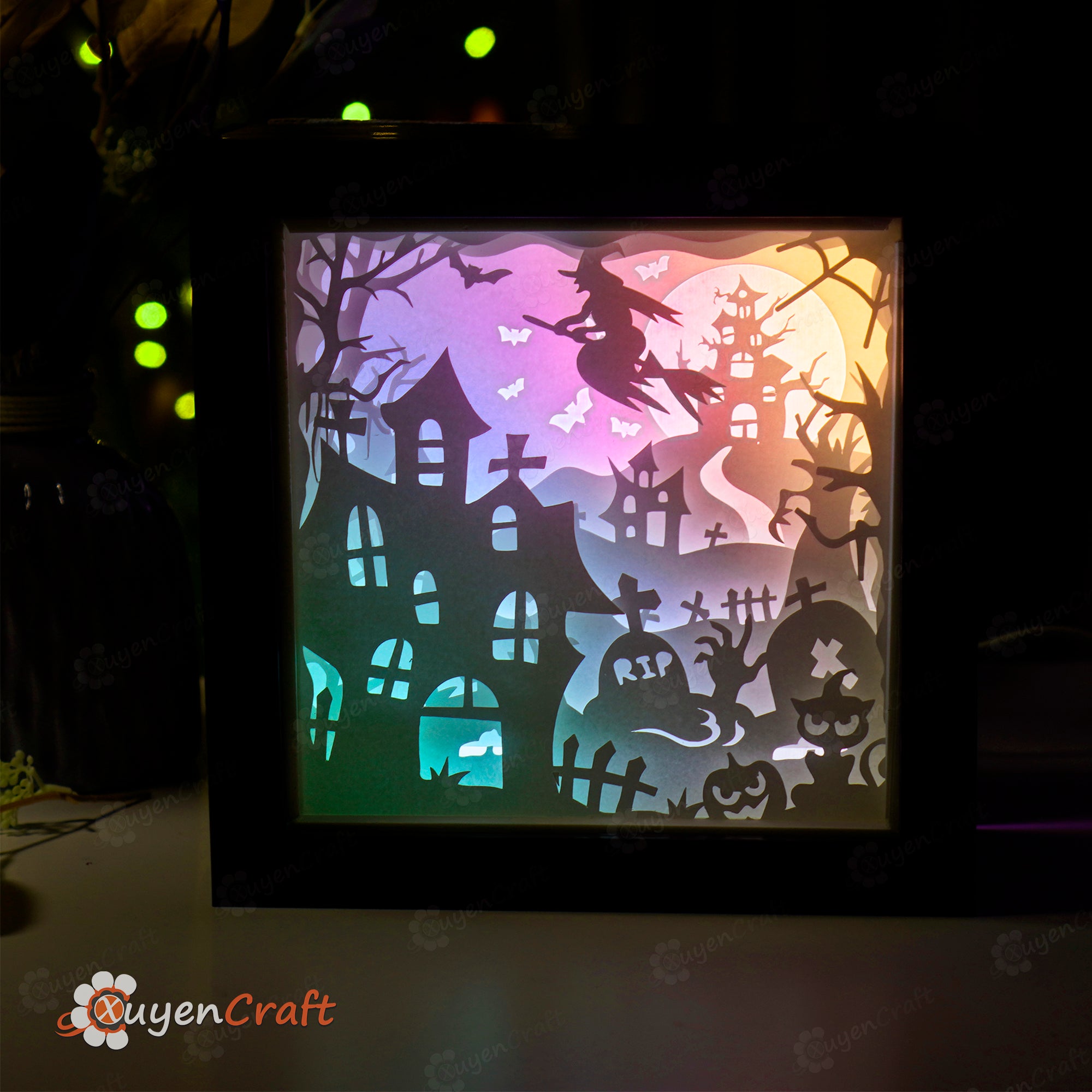 Witch Is Cooking Magic Potion Shadow Box SVG, Halloween Paper Cut