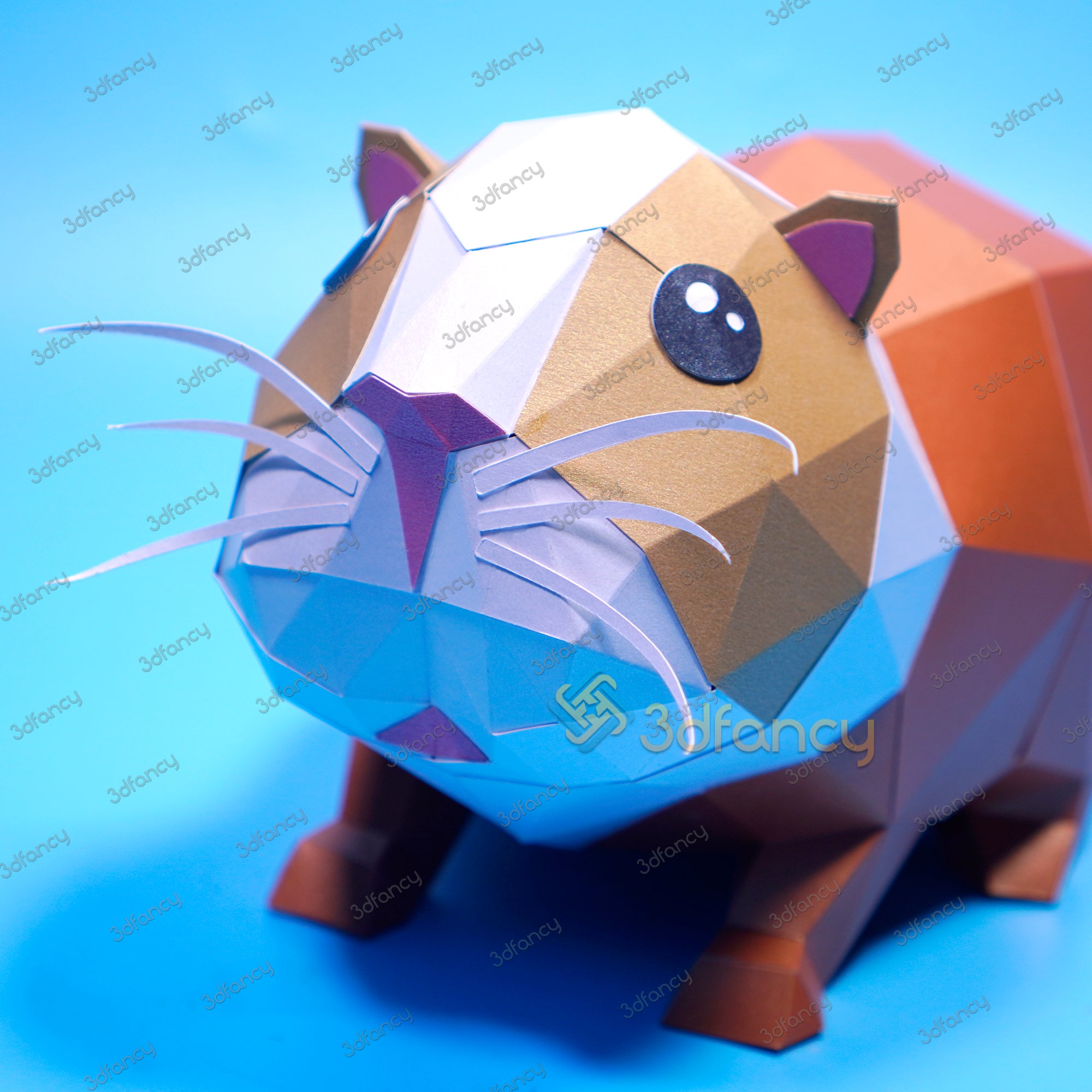 DIY 3D Papercraft Guinea Pig PDF, SVG Templates