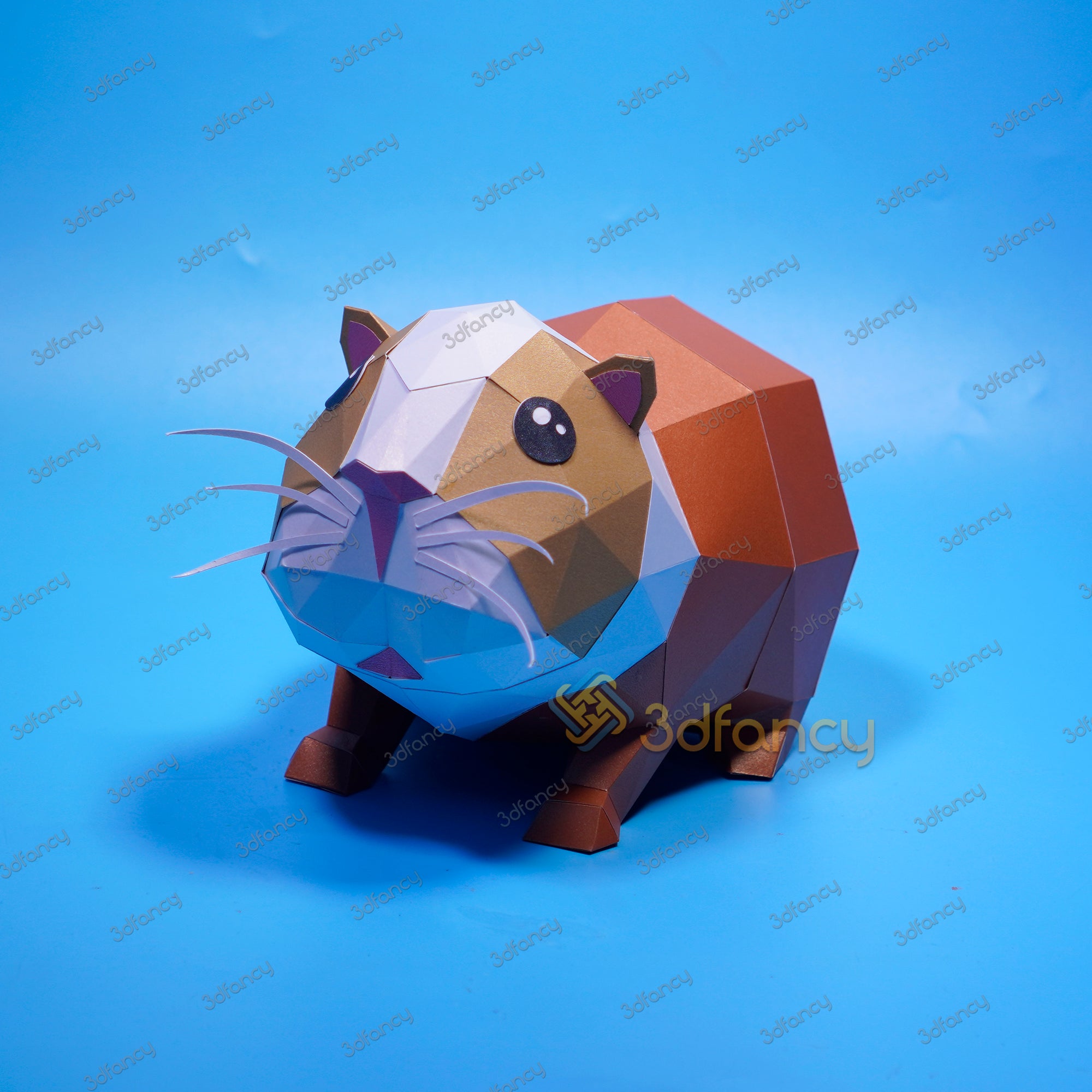 DIY 3D Papercraft Guinea Pig PDF, SVG Templates