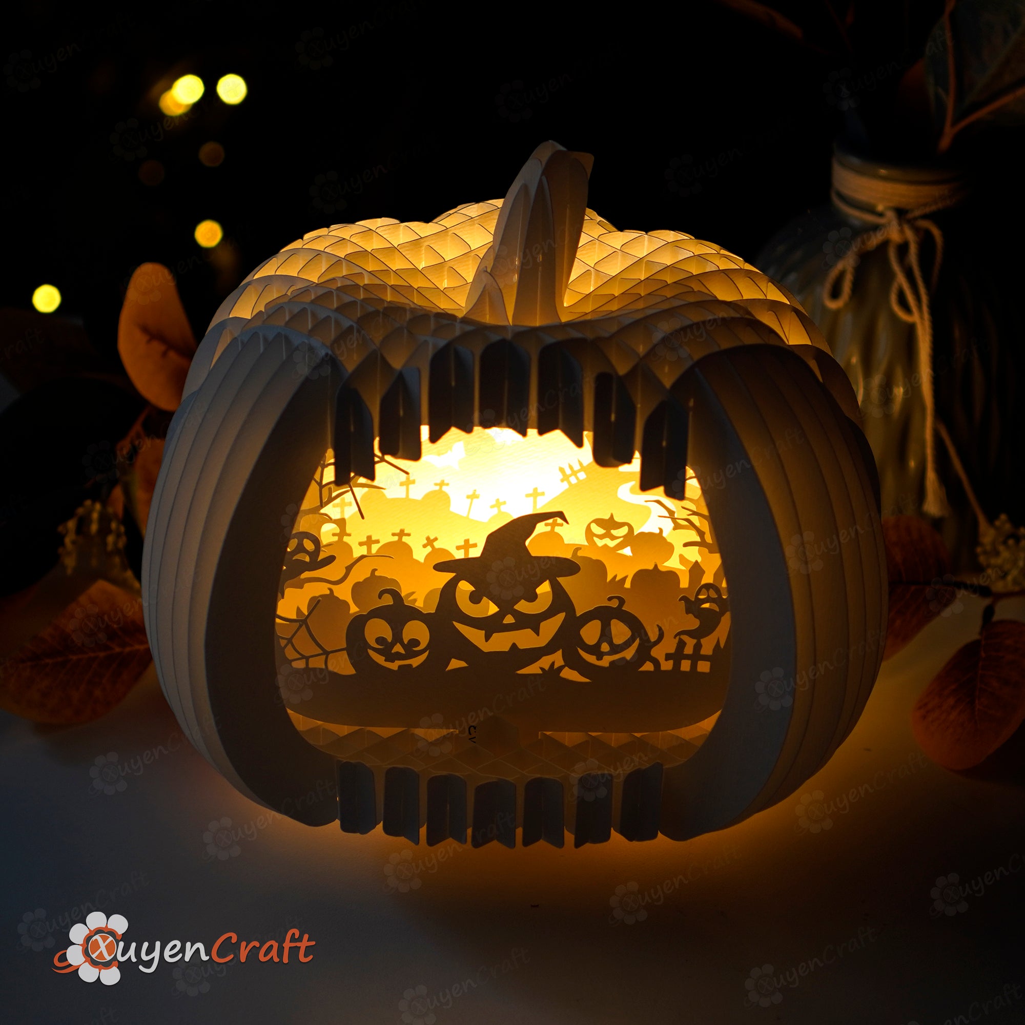 Halloween Pumpkin Pop Up SVG, Studio, PDF Template
