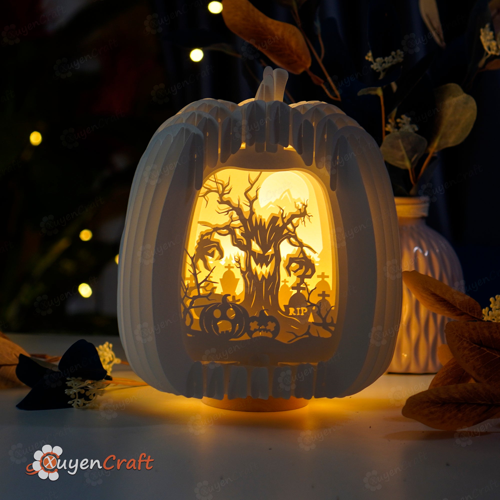This is Pack 3 Halloween Tall Pumpkin Pop Up 3D SVG, Studio Template, DIY Halloween Lightbox