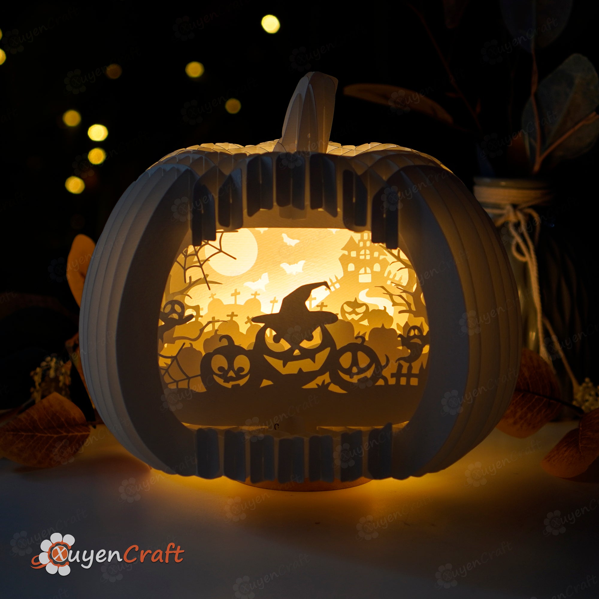Halloween Pumpkin Pop Up SVG, Studio, PDF Template