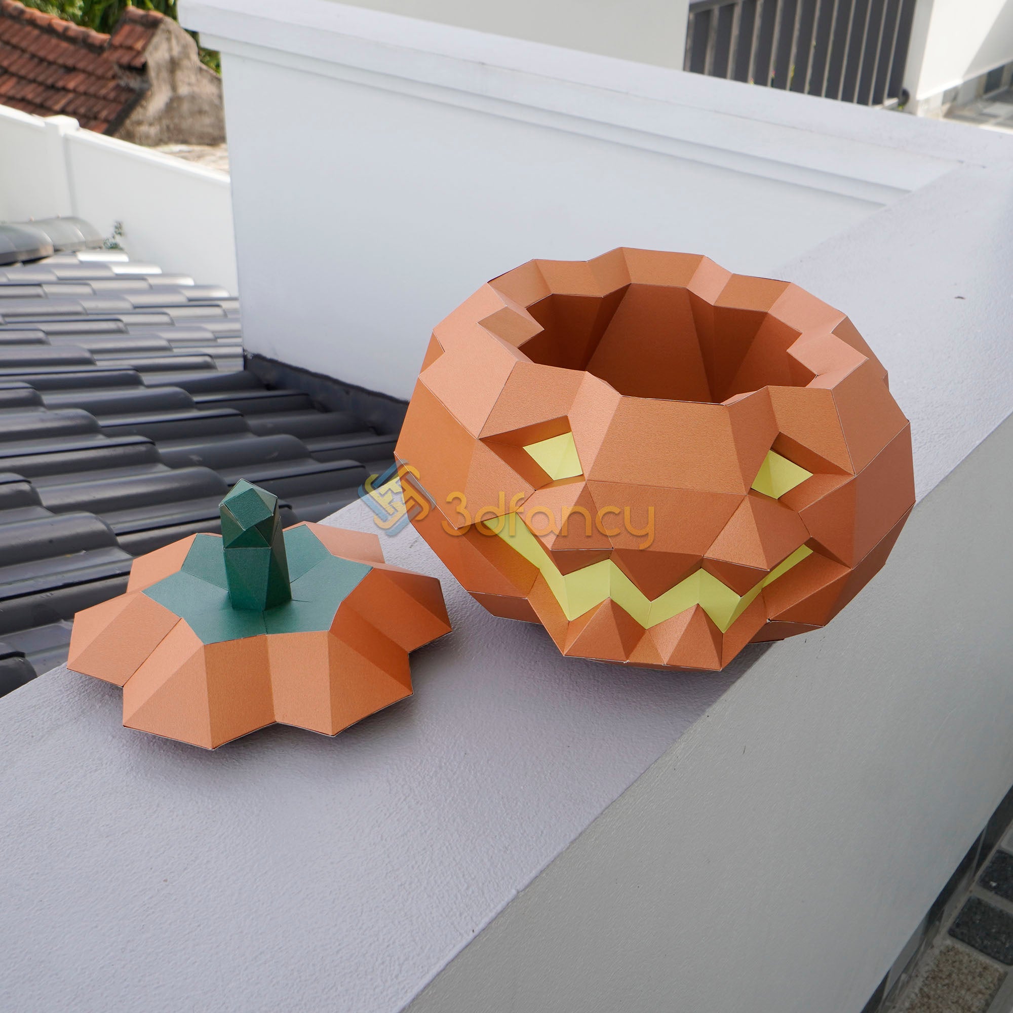 Halloween Papercraft 3d Pumpkin PDF, SVG Template For Cricut, Cameo4, ScanNcut