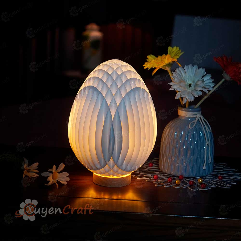 Happy Easter Eggs Pop up, PDF, SVG, Studio Template 3D Papercut Light Box Sliceform Paper Sphere Popup, 3d lamp svg, Easter night light