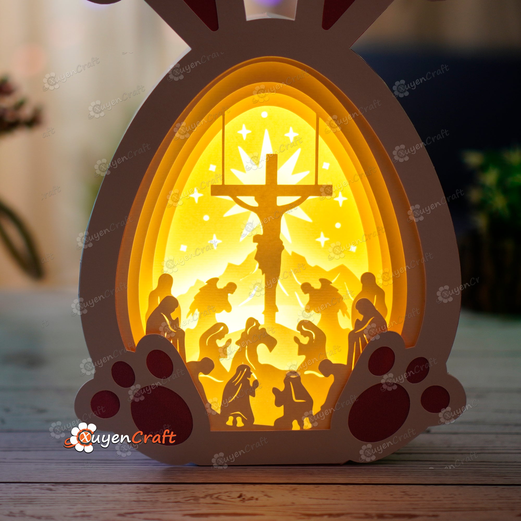 Pack 3 Jesus Risen Easter Egg ShadowBox PDF, SVG for Cricut Projects, ScanNcut, Cameo4