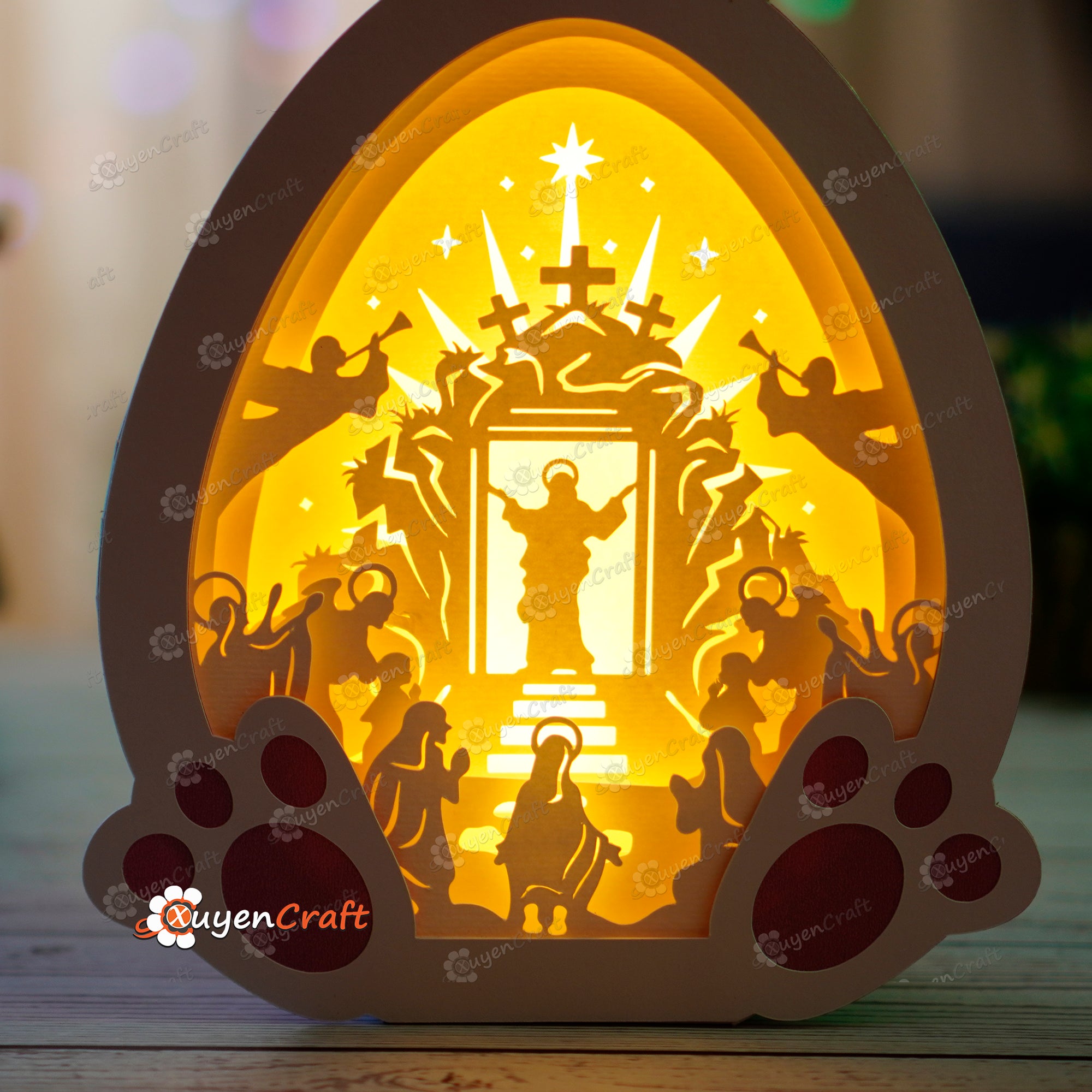 Pack 3 Jesus Risen Easter Egg ShadowBox PDF, SVG for Cricut Projects, ScanNcut, Cameo4