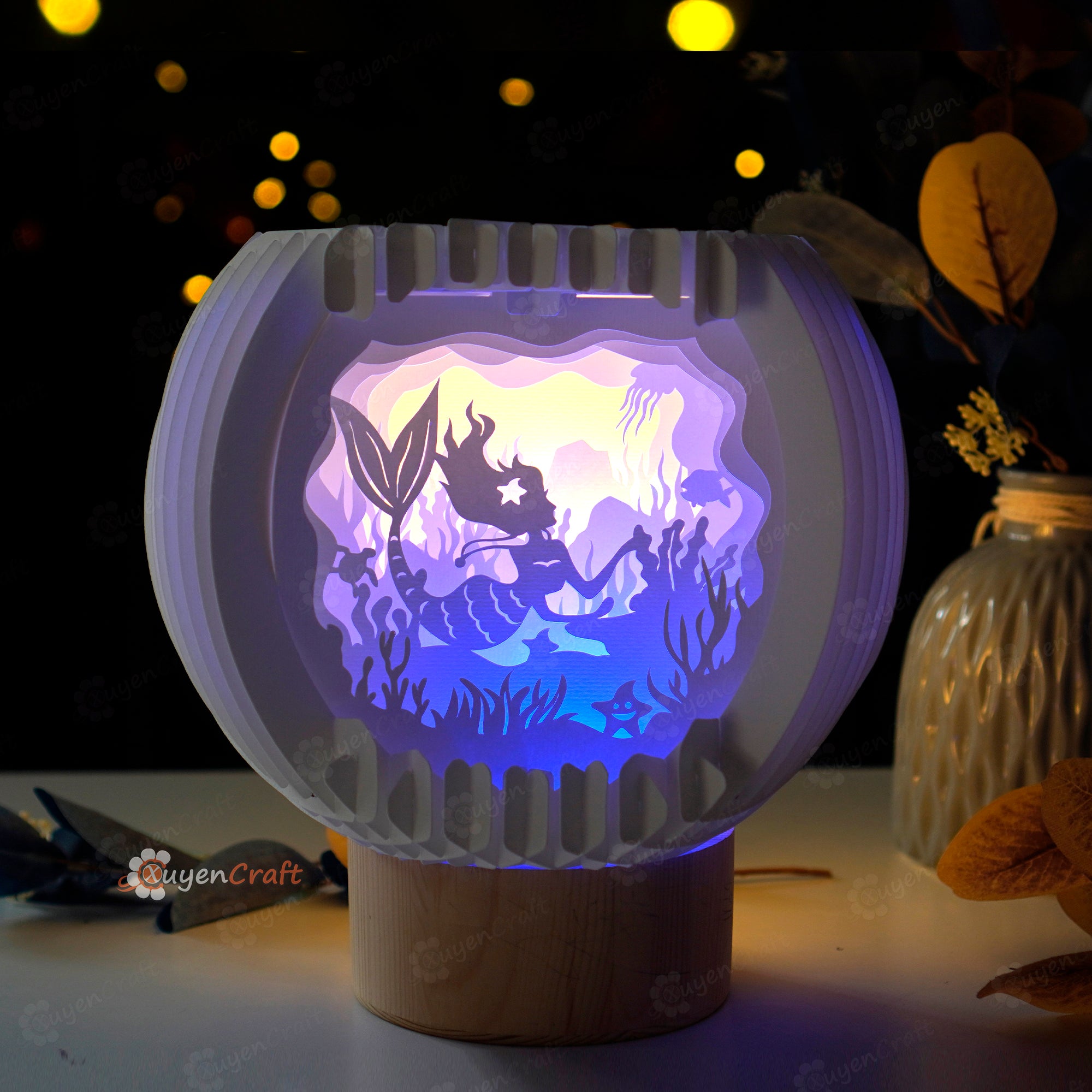 Mermaid SVG Cricut, Cameo4 Template Creating Aquarium Sphere Pop Up
