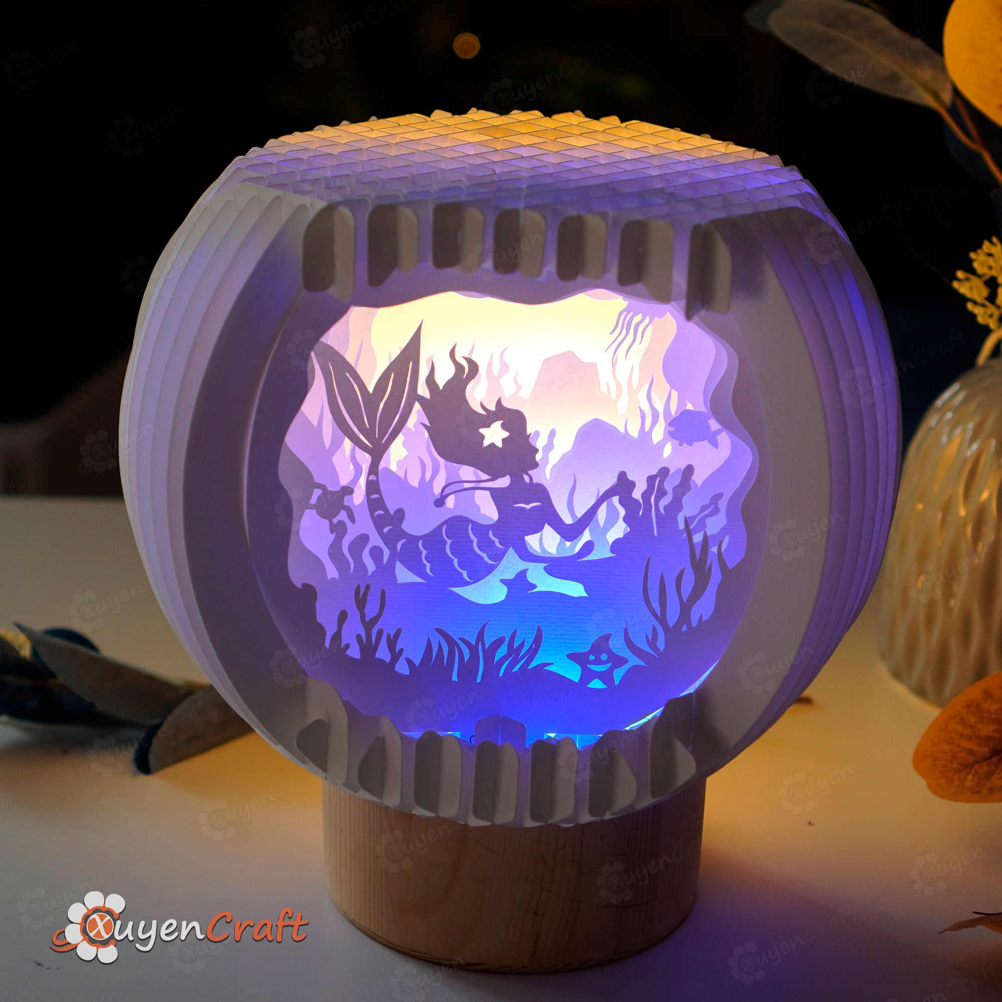 Mermaid SVG Cricut, Cameo4 Template Creating Aquarium Sphere Pop Up