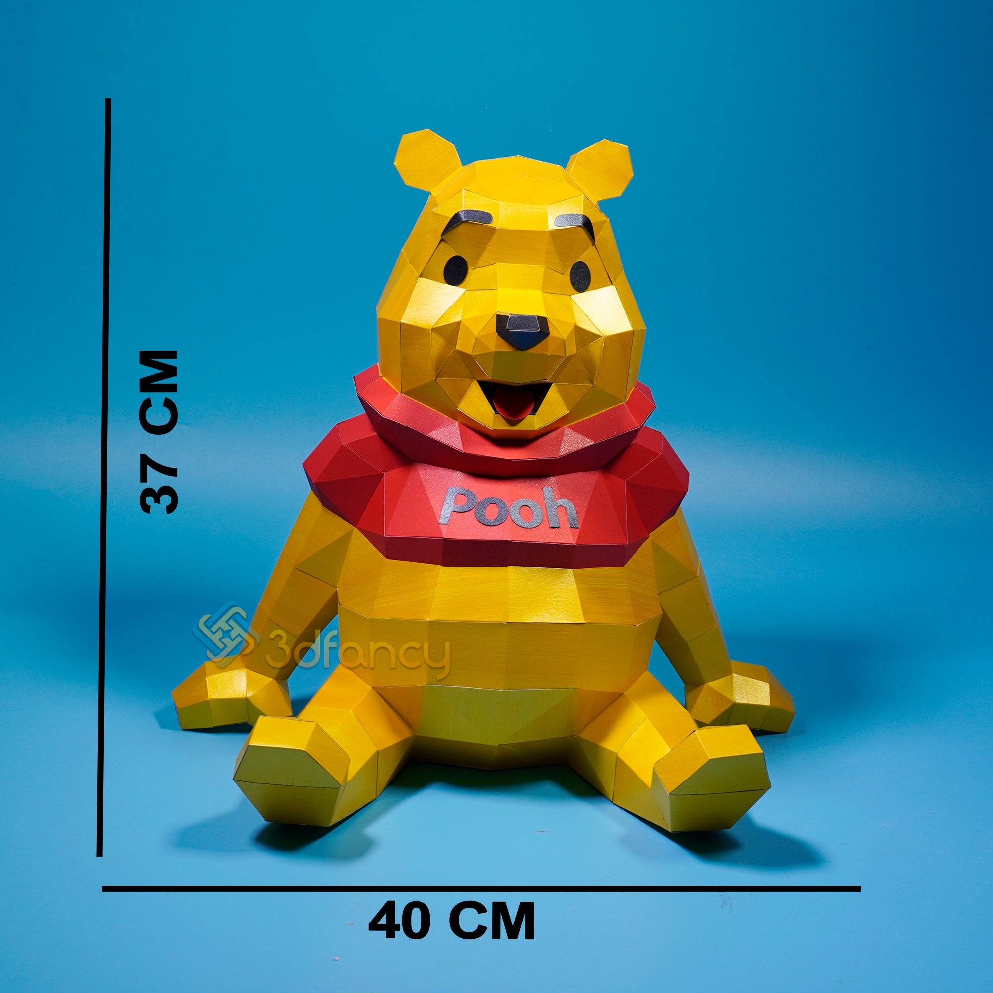 Low poly Pooh Bear Papercraft PDF, SVG Cricut Cameo4 Template