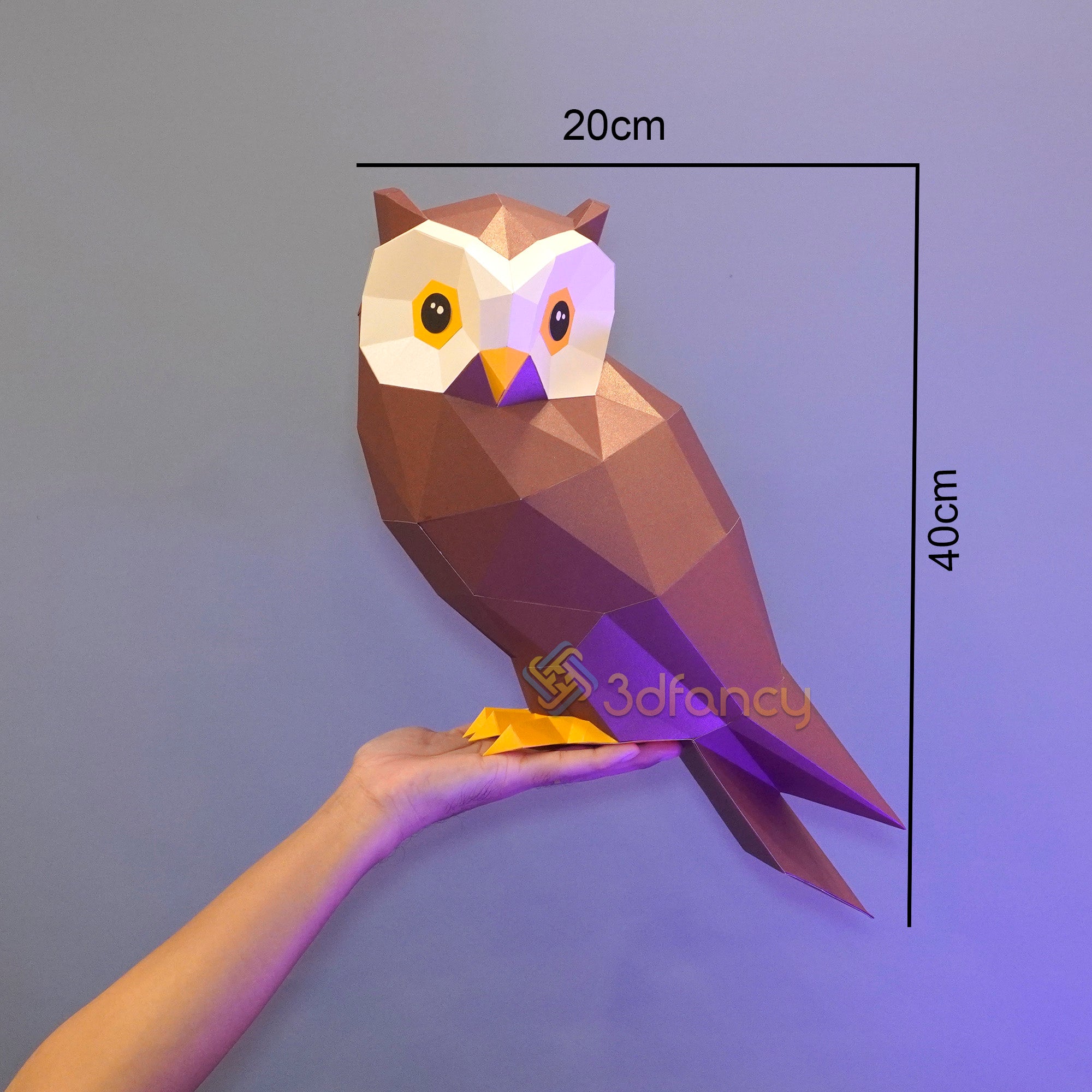 Owl Papercraft PDF, SVG Template for Cricut, Cameo 4, Scanncut