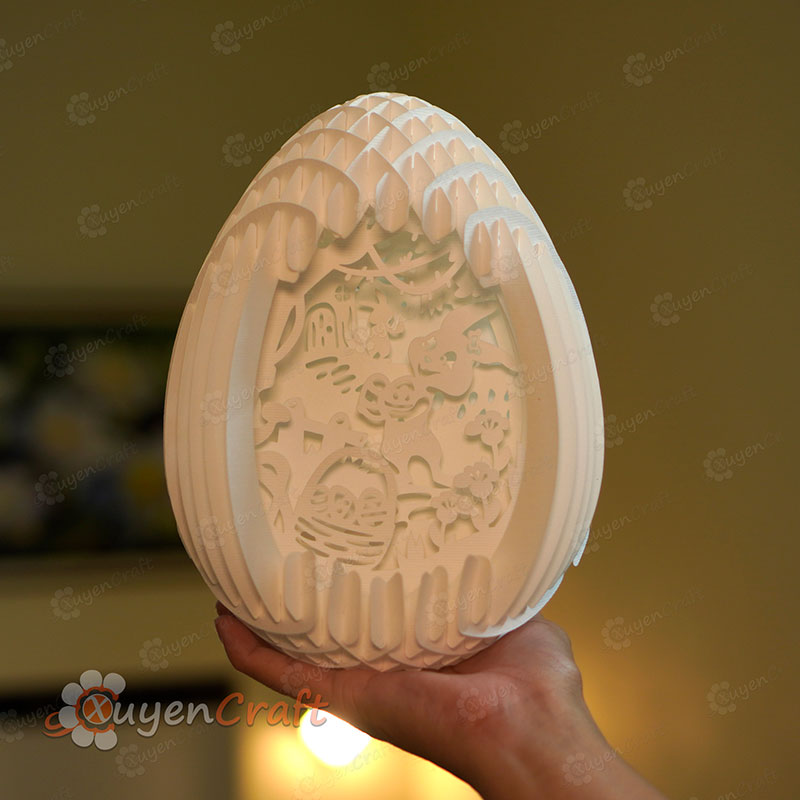 Bunny Easter Egg Pop Up SVG Template , 3D Egg Pop-up Papercut Light Box Paper Easter Egg Gifts Pop up, 3d lamp svg, DIY Easter Bunny Decor