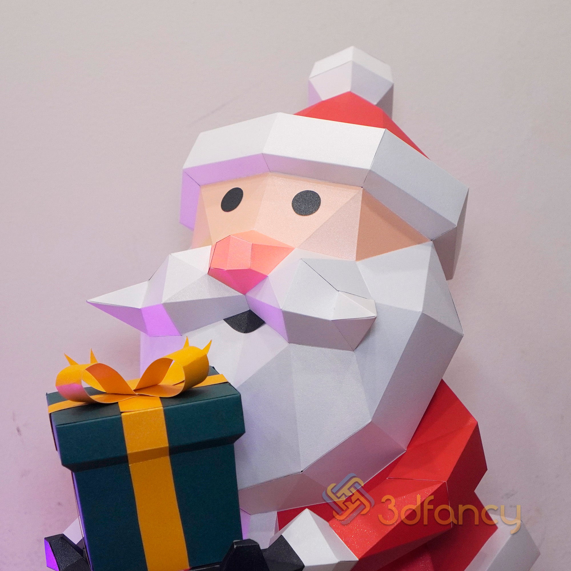 Papercraft Santa Claus Giving Gifts PDF, SVG Template