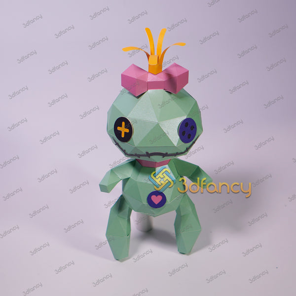 Scrump Doll 3D Papercraft PDF, SVG Templates for Cricut Projects, Cameo 4