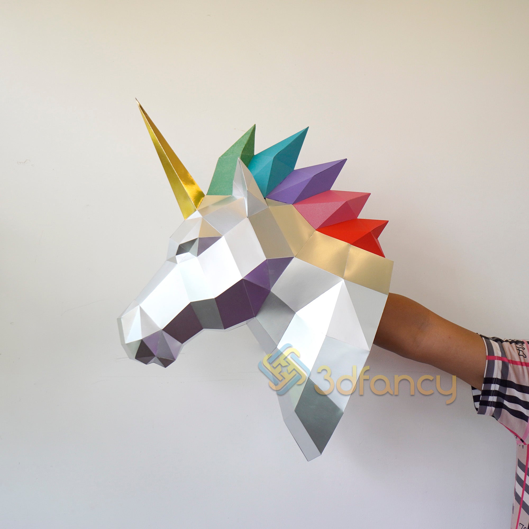 Unicorn Head Papercraft PDF, SVG Template Compatible with Cricut, Cameo 4, Scanncut
