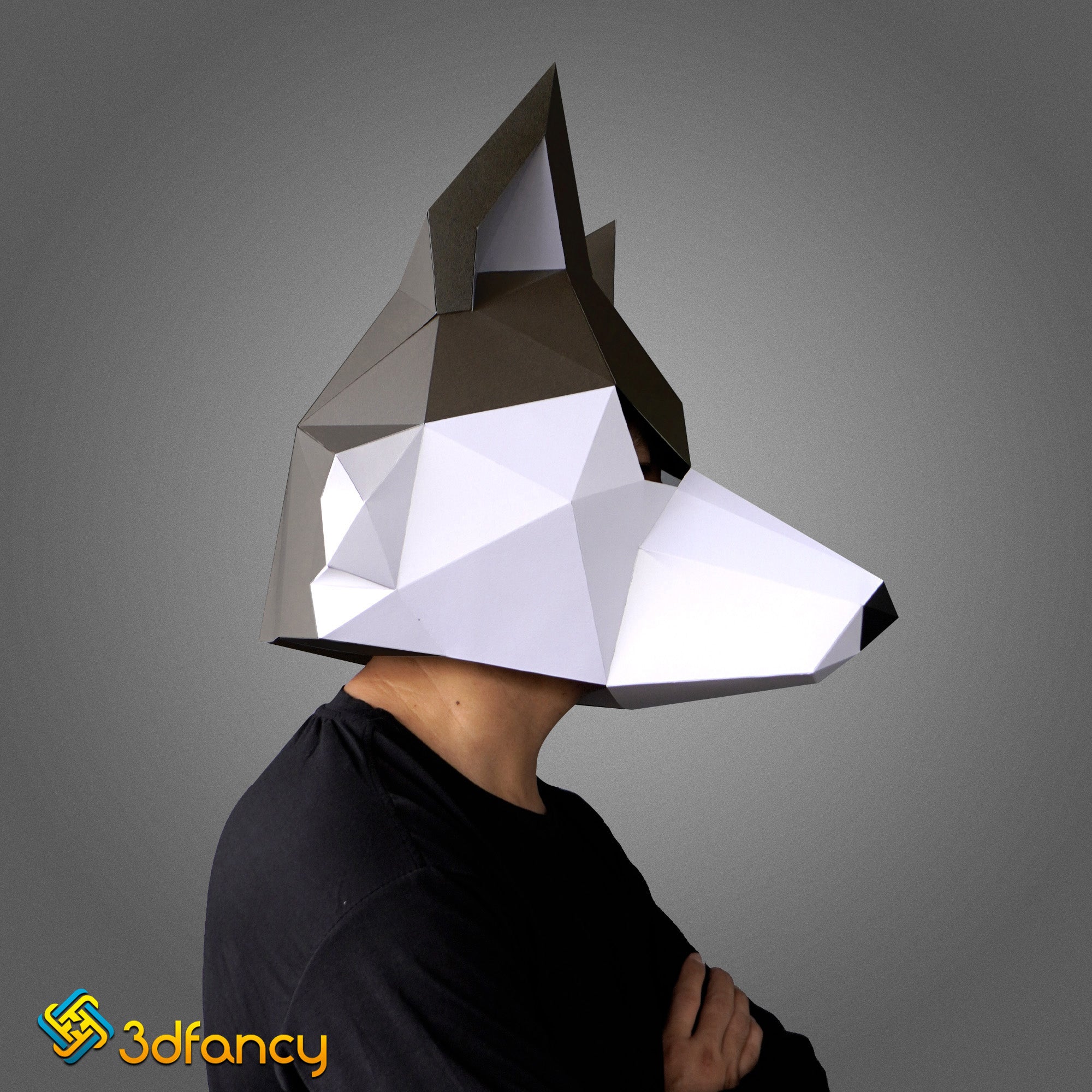 3d wolf mask template